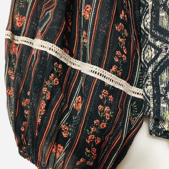 NWT FREE PEOPLE BOHO FLORAL BLOUSE SZ M - Picture 6 of 8